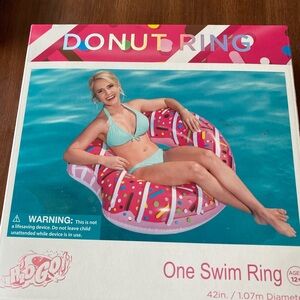 H2O Go Strawberry Doughnut Ring Lounge Pool Float